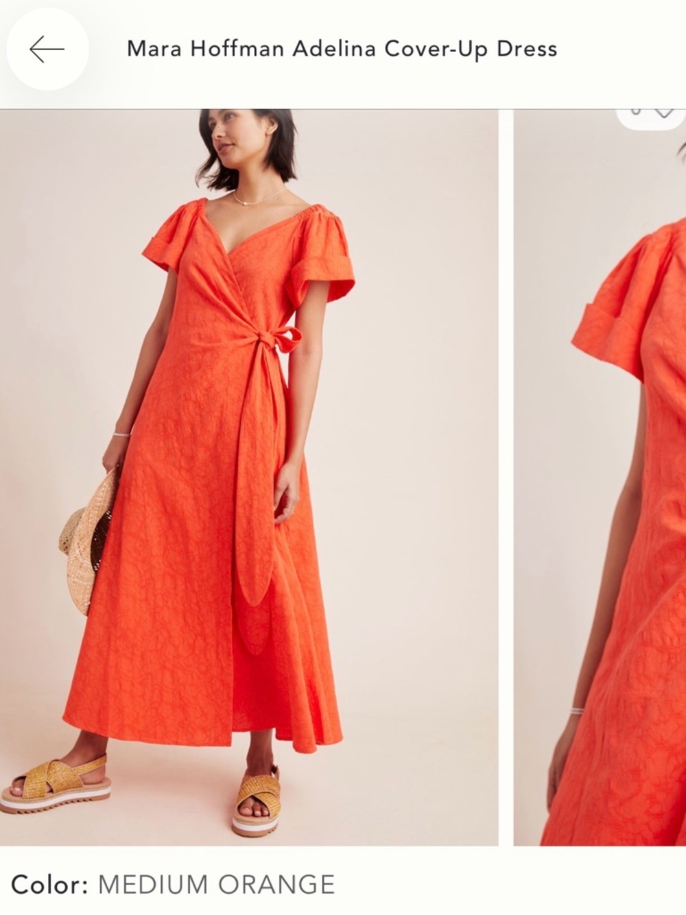Mara Hoffman Bright Orange Wrap Maxi Dress